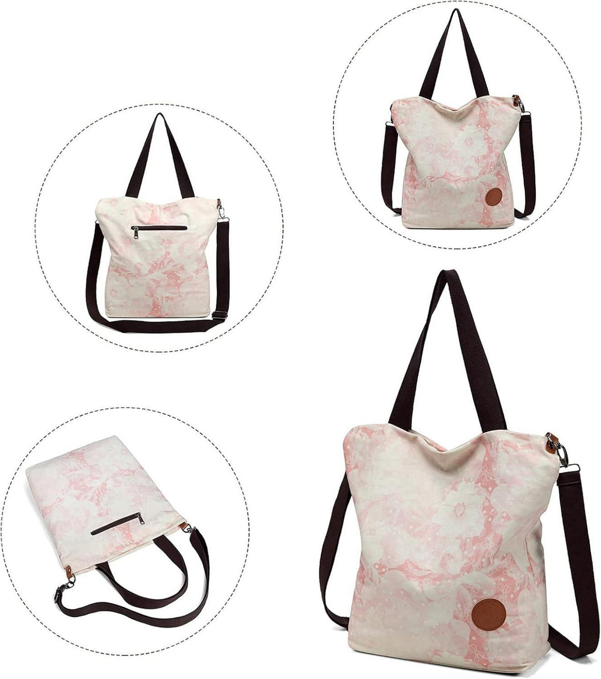 Damen Canvas Handtasche Schultertasche Multifunktionale Umhängetasche