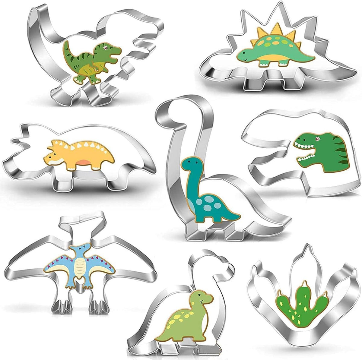 Dinosaurier Ausstecher Keksform Set 8-teilig für Dino Party Kinder