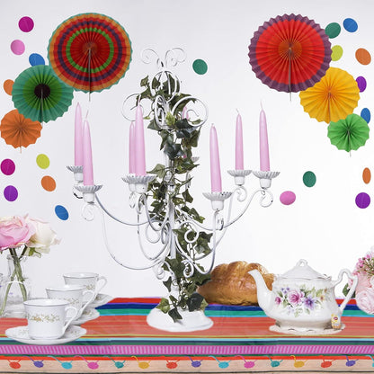 Mexikanische Fiesta Party Dekoration Set Pompom Fächer Tischdecke