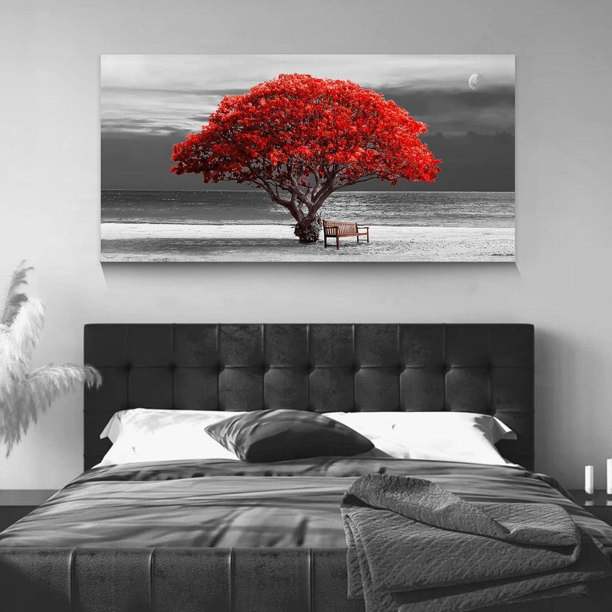 Leinwandbild Baum Rote Bäume Natur Wanddeko 100x50cm