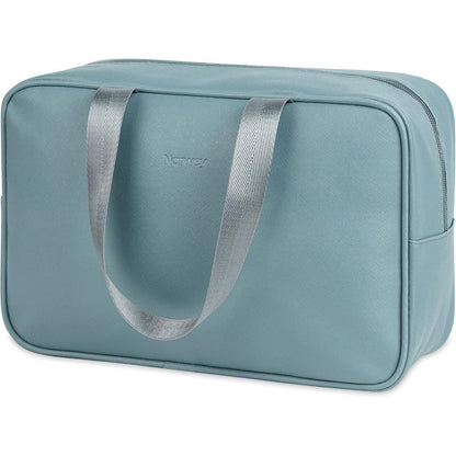 Großer Kulturbeutel A-graublau | Kosmetiktasche Reise Make-up Organizer
