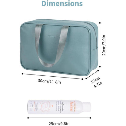Großer Kulturbeutel A-graublau | Kosmetiktasche Reise Make-up Organizer