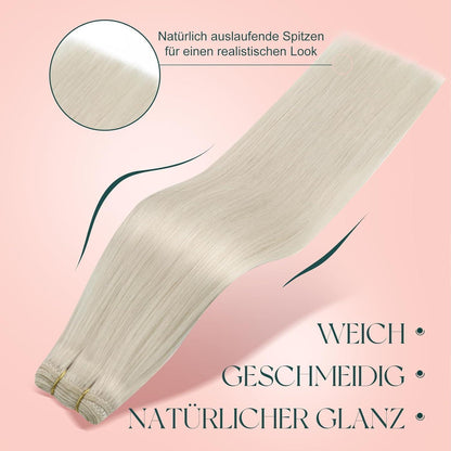 Echthaar Tressen Blond 50cm – Zum Einnähen & Stylen