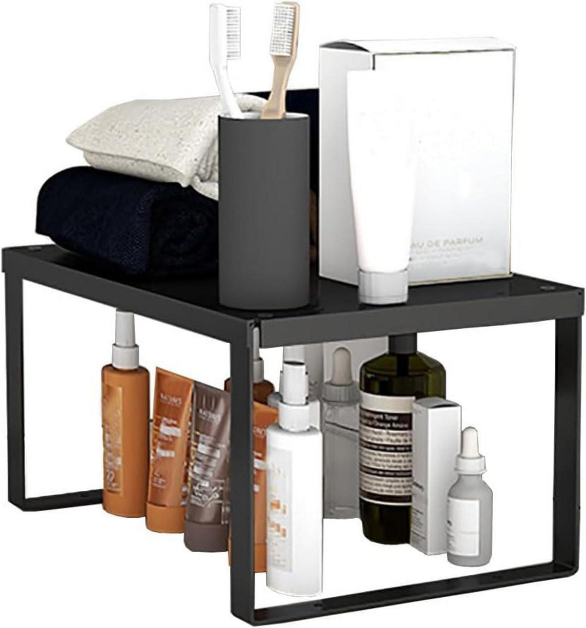 Schrankregal Stapelbar Edelstahl Küchenregal Organizer 30x20x15cm