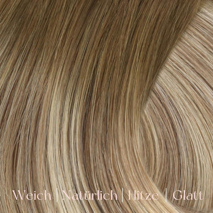 Clip-In Haarverlängerung Echthaar Ombre Braun 30cm