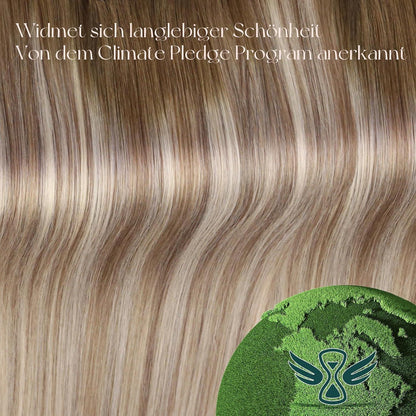 Clip-In Haarverlängerung Echthaar Ombre Braun 30cm