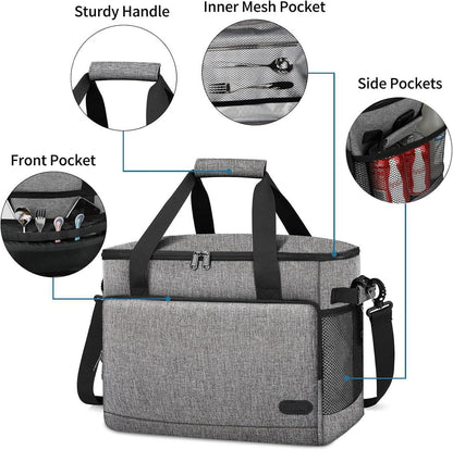 Kühltasche 30L Groß Faltbar Isoliert Wasserdicht Picknick Lunchtasche