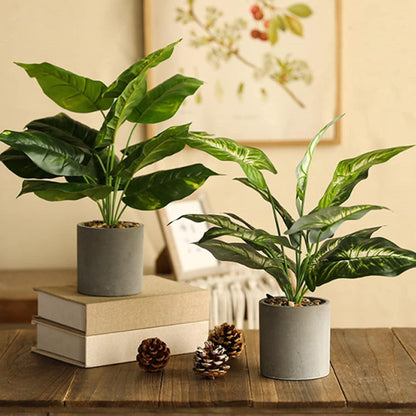 2er Set Künstliche Topfpflanzen 40cm für Wohnkultur