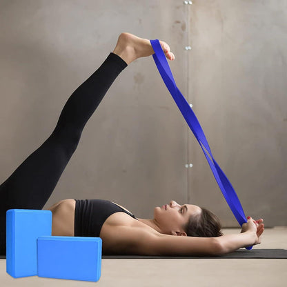 Yoga-Set: 2Er Yoga Block & 1Er 1.8 M Baumwoll Yogagurt