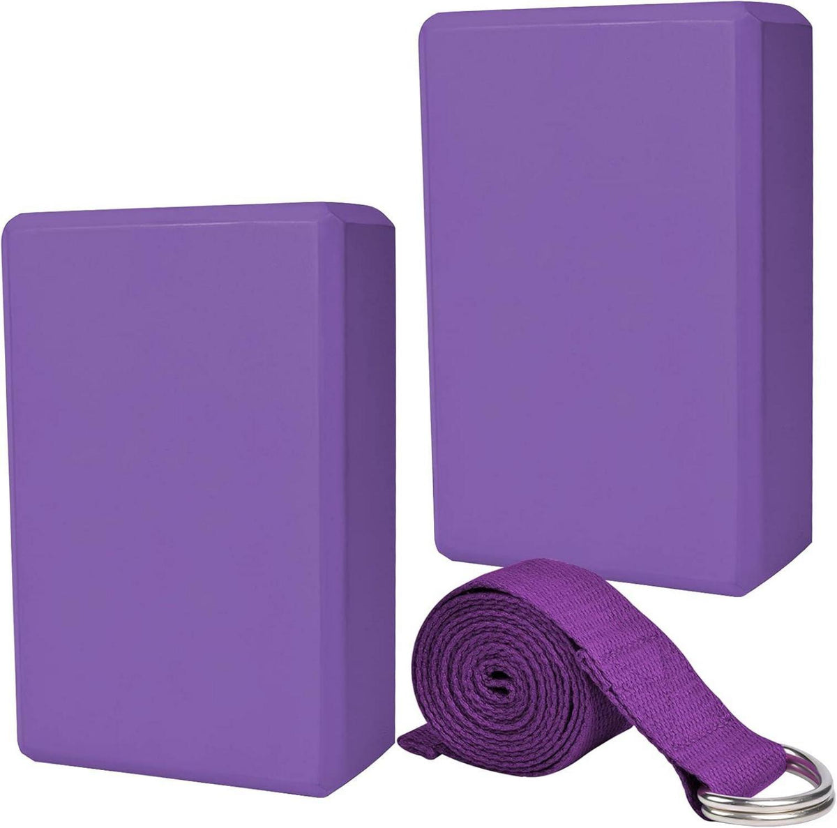 Chstarina Yoga Block 2Er Set, 1.8 M Baumwoll Yogagurt Violett