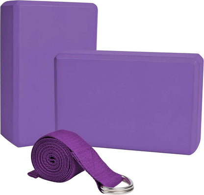 Yoga Block Set mit Baumwoll Yogagurt und Eva Schaumstoff Yogablock