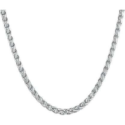 Edelstahl Weizenkette 3mm 51cm Silber für Damen Herren