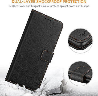 Leder Handyhülle Xiaomi Redmi Note 10 5G Poco M3 Pro 5G Flipcase Schwarz