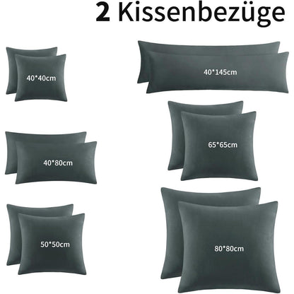 Kissenbezug 40x40 Anthrazit 2er Set Mikrofaser