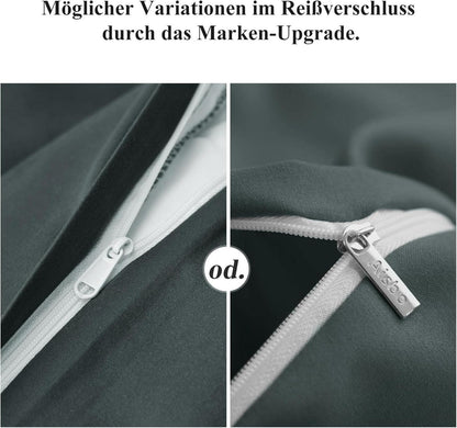 Kissenbezug 40x40 Anthrazit 2er Set Mikrofaser Weich Reißverschluss
