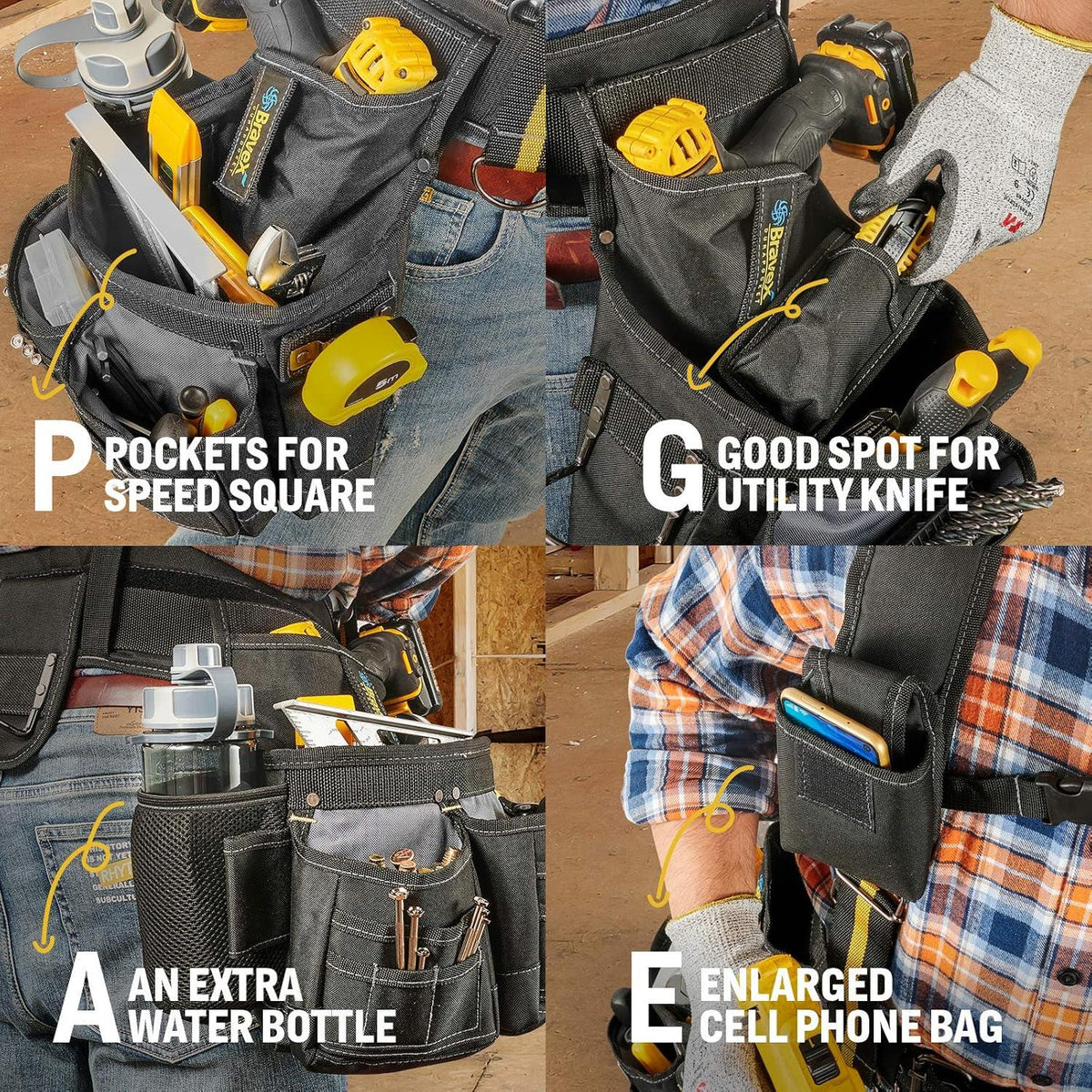 Professioneller Werkzeuggurt mit 20 Taschen Y-Style und 1200D Nylon