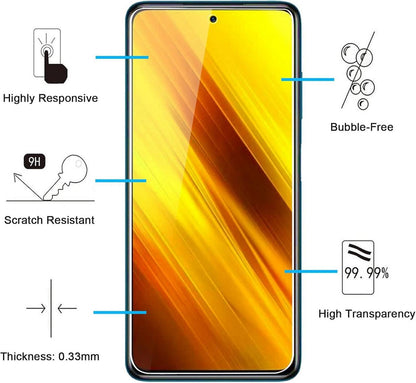 Panzer Schutz Glas Xiaomi Poco X3 2 Stück 9H HärteUltra-klar