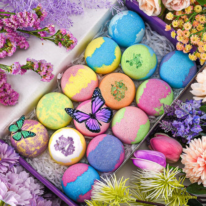 Organisches Badebomben Geschenkset für Kinder - 14 Stück mit ätherischen Ölen