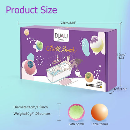 14er Badebomben Geschenkset Kinder Frauen Bio Ätherische Öle Spa Vegan