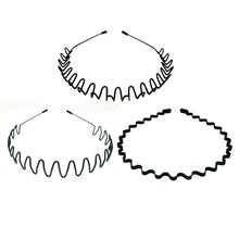 3er Set Schwarz Metall Stirnbänder für Damen Herren Yoga