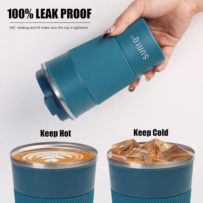 Thermobecher Edelstahl Kaffeebecher to go 510ml Blau Isoliert Auslaufsicher Wiederverwendbar