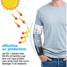Sport Armlinge mit UV-Schutz und Kompression, Tarnung L/XL