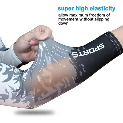 Sport Armlinge mit UV-Schutz und Kompression, Tarnung L/XL
