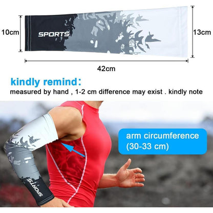 Sport Armlinge mit UV-Schutz und Kompression, Tarnung L/XL