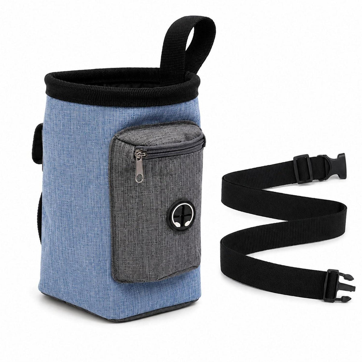 Hundeleckerli Tasche mit Kotbeutelspender – Blau