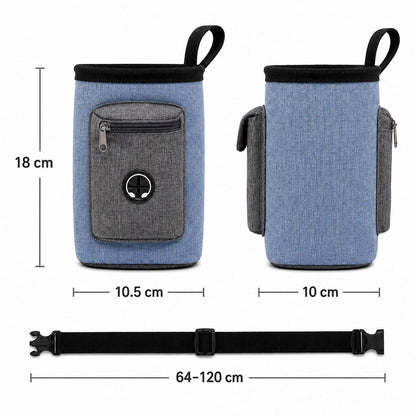 Hundeleckerli Tasche mit Kotbeutelspender – Blau