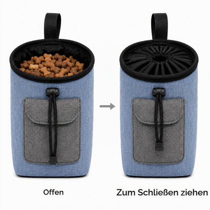 Hundeleckerli Tasche mit Kotbeutelspender – Blau