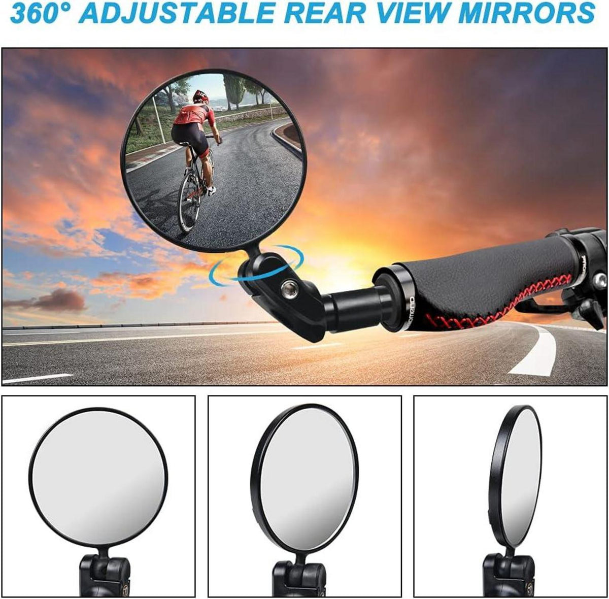 Fahrradspiegel 360° Universal Sicherer Rückspiegel 17.4mm-22mm