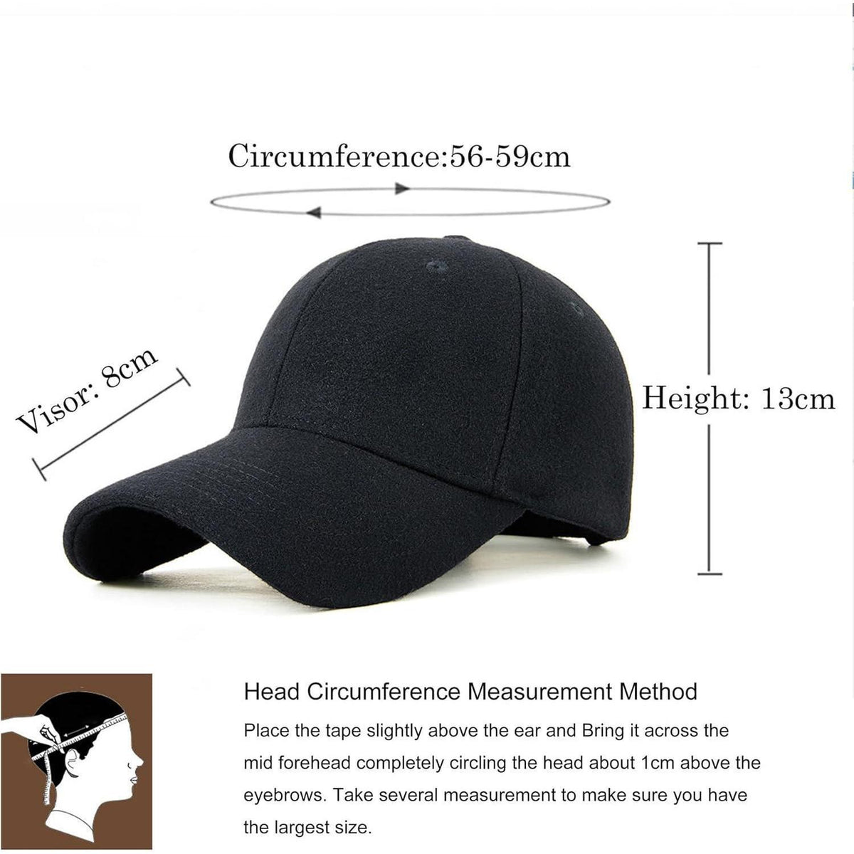Baseball Cap Unisex – Atmungsaktive Baumwoll-Basecap Schwarz