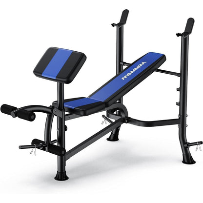 Verstellbare Hantelbank mit Beinstrecker und Preacher Curl