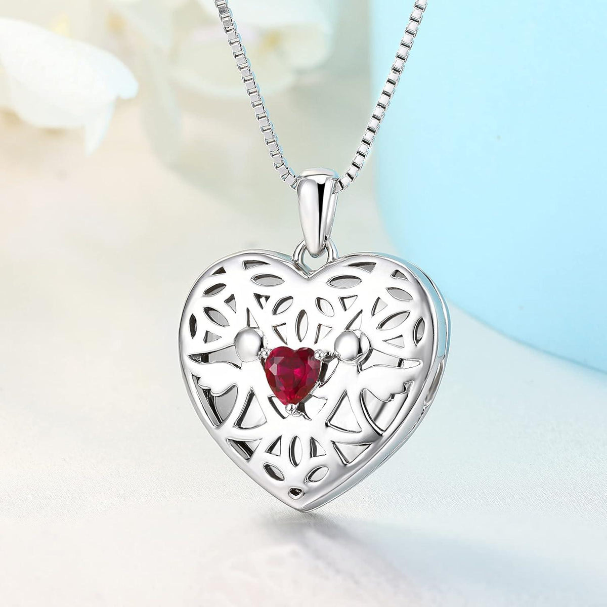 Foto Medaillon Herz Anhänger Kette 925 Silber Zirkonia