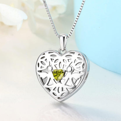 Herz Schutzengel Foto Medaillon Kette 925 Silber Zirkonia