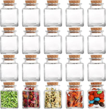Dicunoy Glasbehälter Korken 60ml Quadratische Mini-Behälter