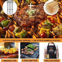 Grillbesteck Set Edelstahl 21-teilig BBQ Zubehör Männer