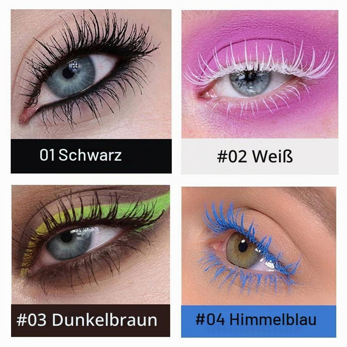 Farbige 4D Fasermascara - Dark Red für lange, dichte Wimpern
