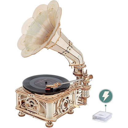 ROKR 3D Holzpuzzle Retro Grammophon DIY Modellbau Kit LKB01D