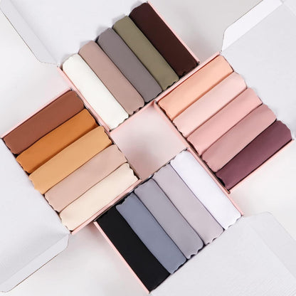 Muslimischer Chiffon Hijab Schal 4er Set mit Geschenkbox