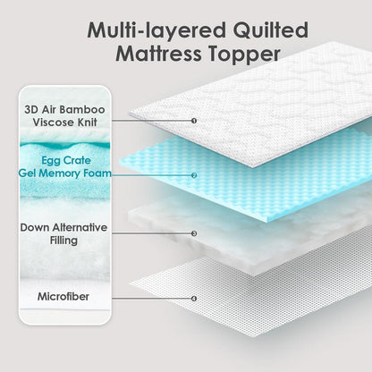 Gel Matratzentopper 150x200cm mit elastischer Umrandung