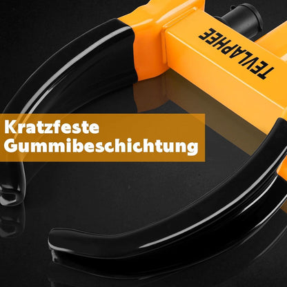 Radkralle mit Sicherheitsschloss für PKW, Wohnwagen, Anhänger (Schwarz/Gelb)