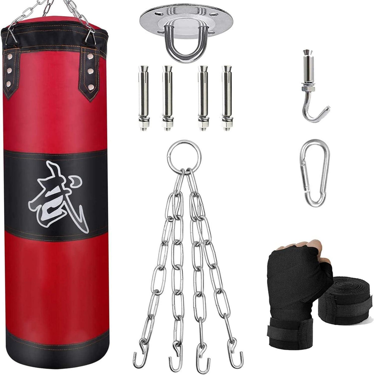 Boxsack-Set Heavy Duty Punchingsäcke UNGEFÜLLT, Hängender Boxing Bag