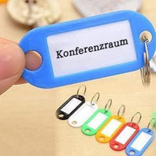 100 Schlüsselanhänger Beschriftbar Kunststoff 5 cm mit Ring