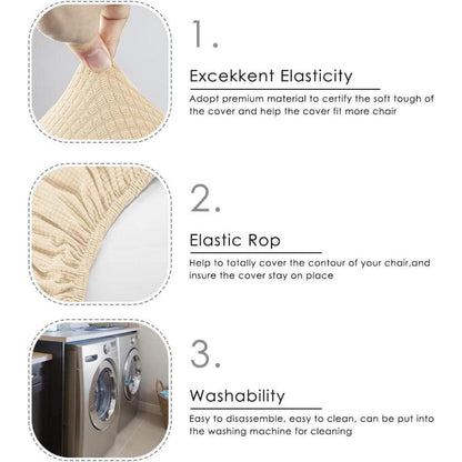 Stuhlhussen 2er-Set Stretchbezüge XL Beige