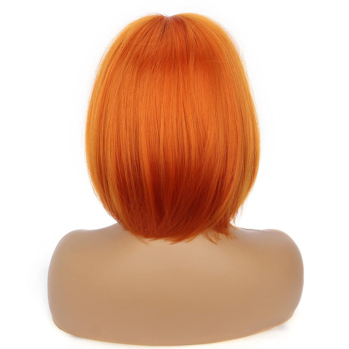 Orange Bob Perücke mit Pony – Kurz, Gerade, Synthetisch