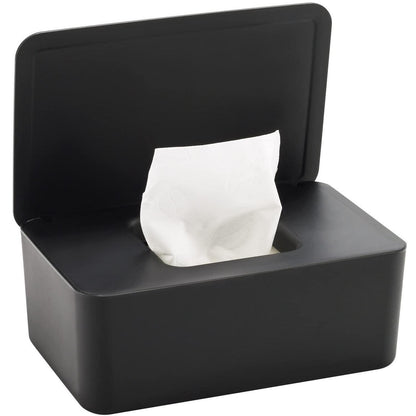 Feuchttücher Box mit Deckel – Frisch & Staubdicht (Schwarz)