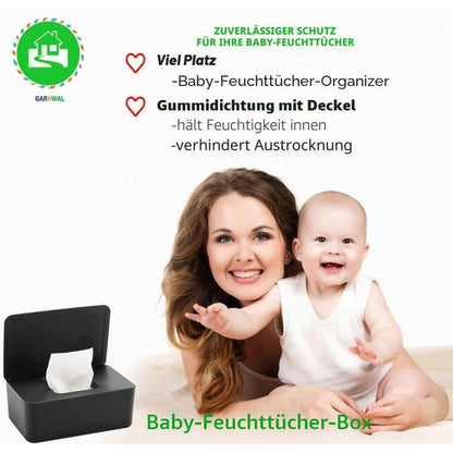Feuchttücher Box mit Deckel – Frisch & Staubdicht (Schwarz)