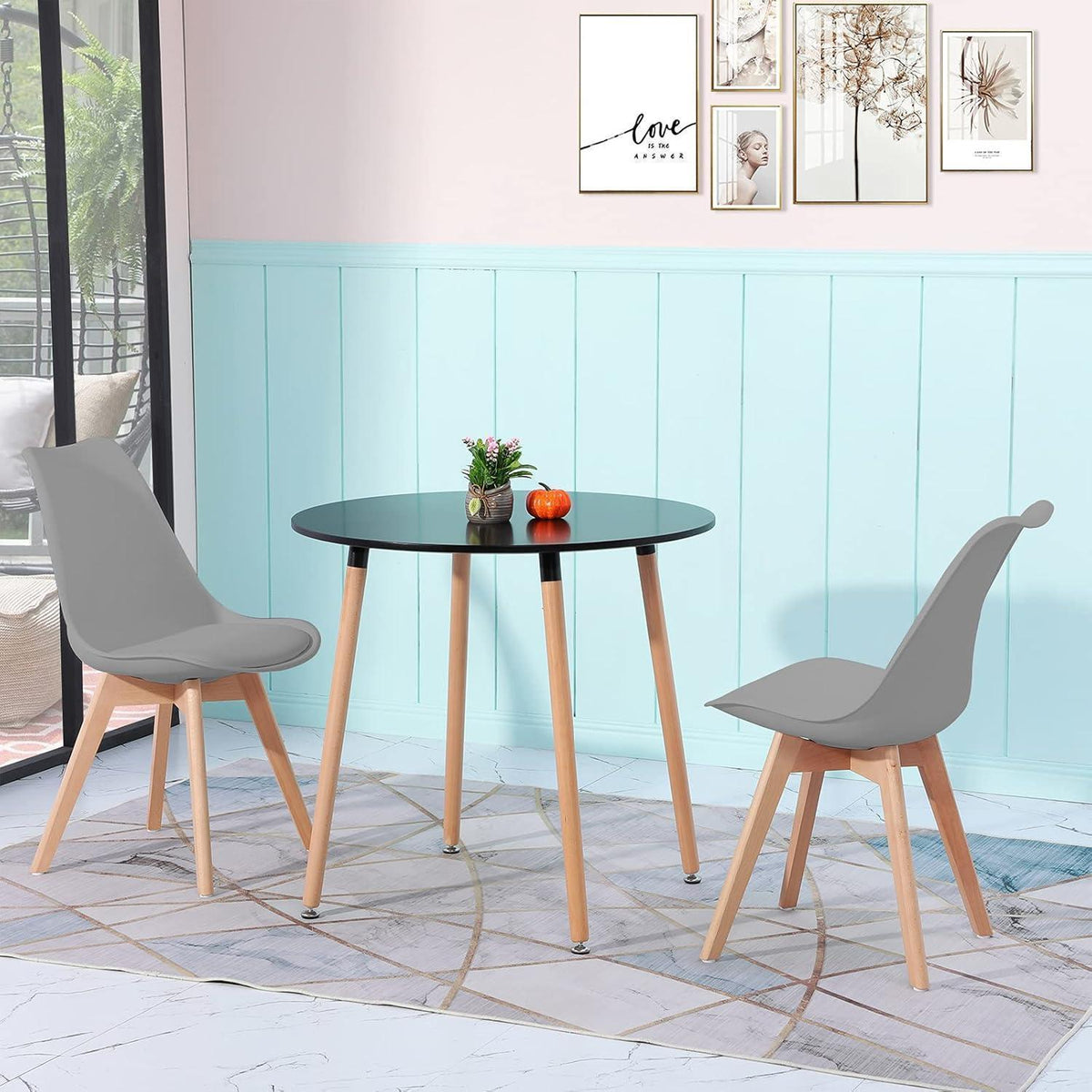 Essgruppe mit Esstisch & 2 Stühlen – Modernes Design